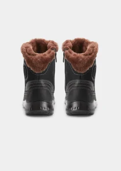 Bottines en cuir et peau d'agneau