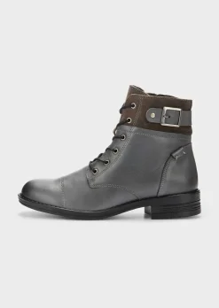Bottines en mix de cuirs nobles