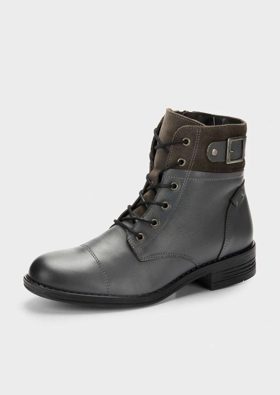 Bottines en mix de cuirs nobles