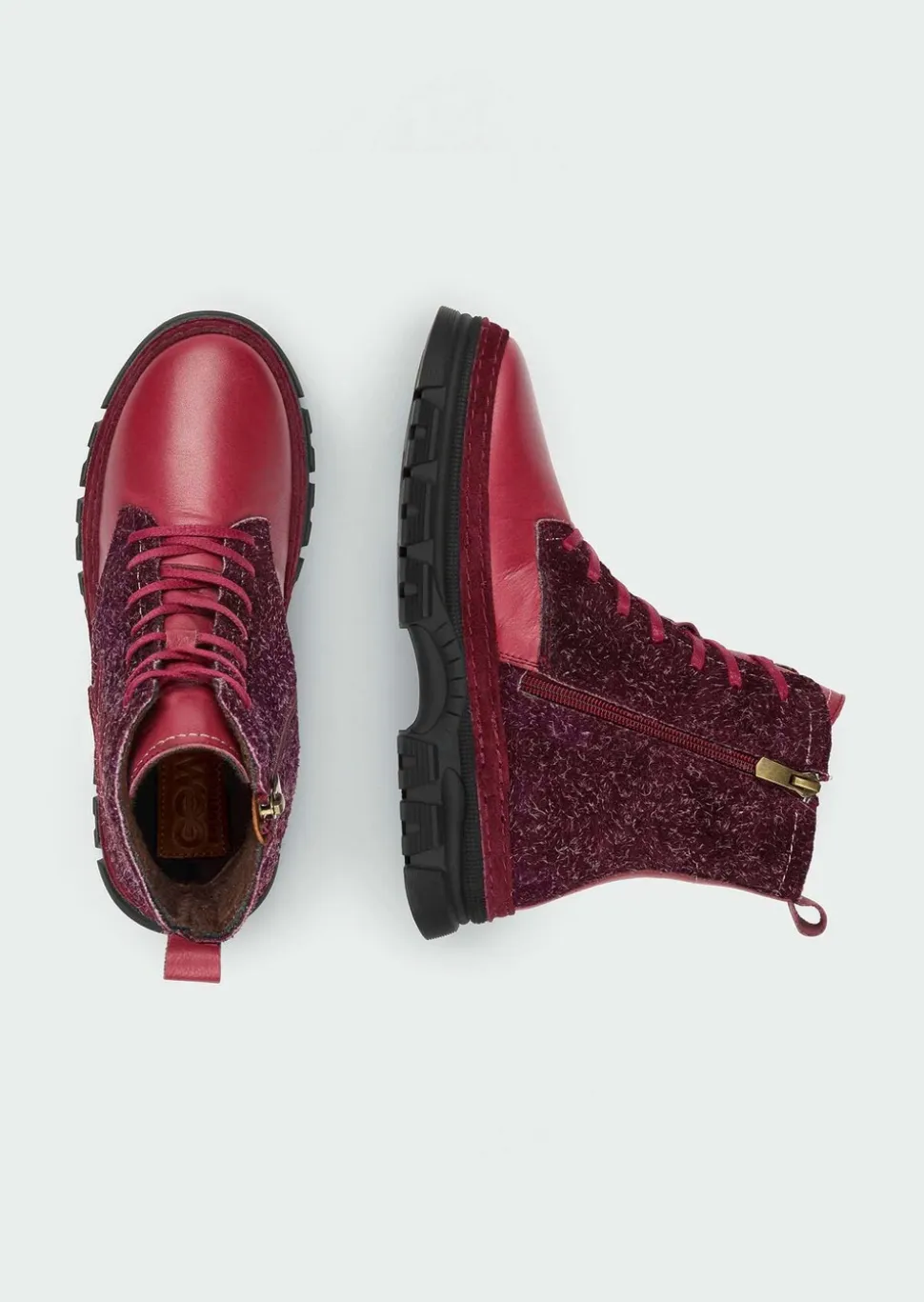 Bottines zippées avec ornement floral