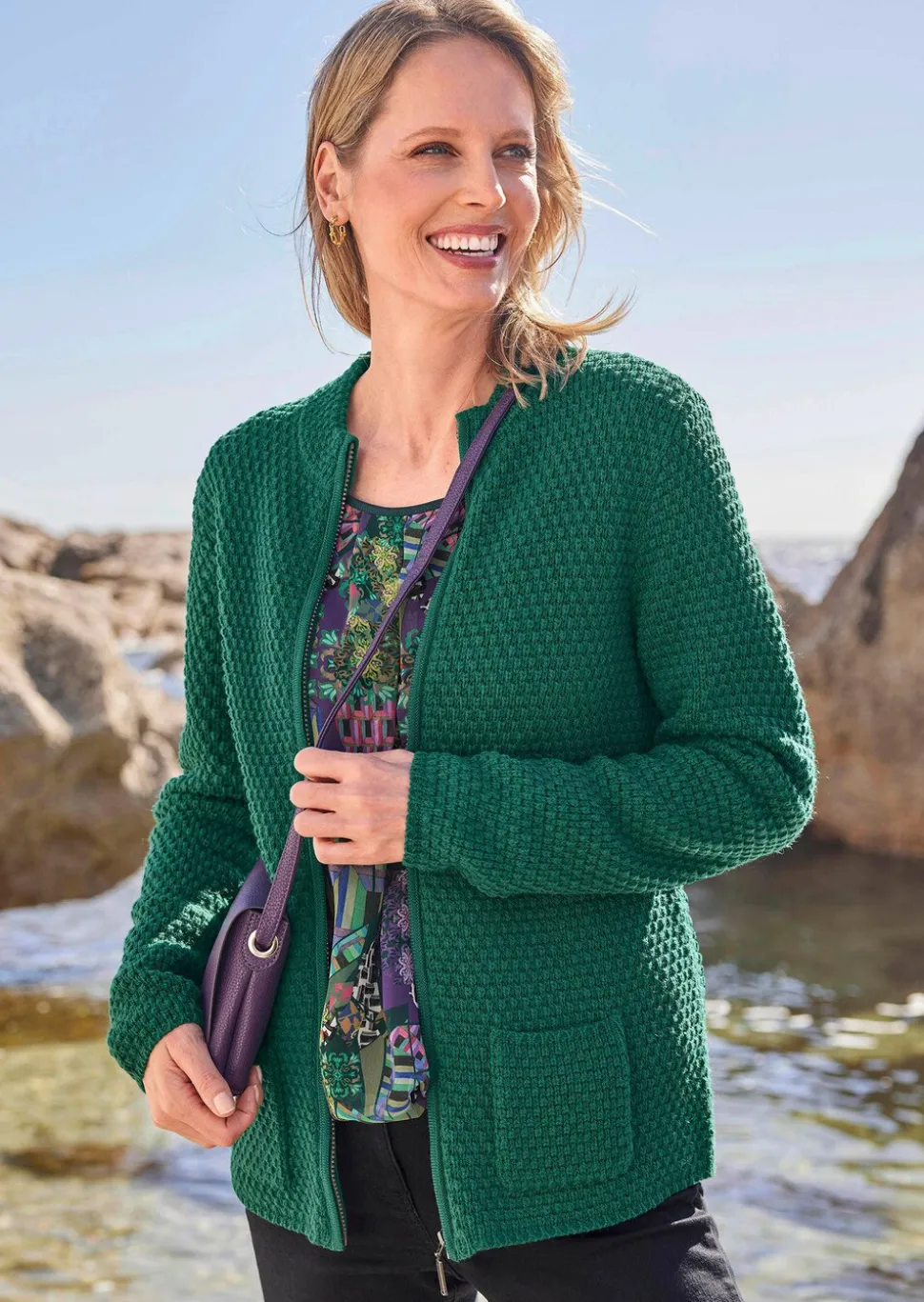 Cardigan avec structure à effet 3D