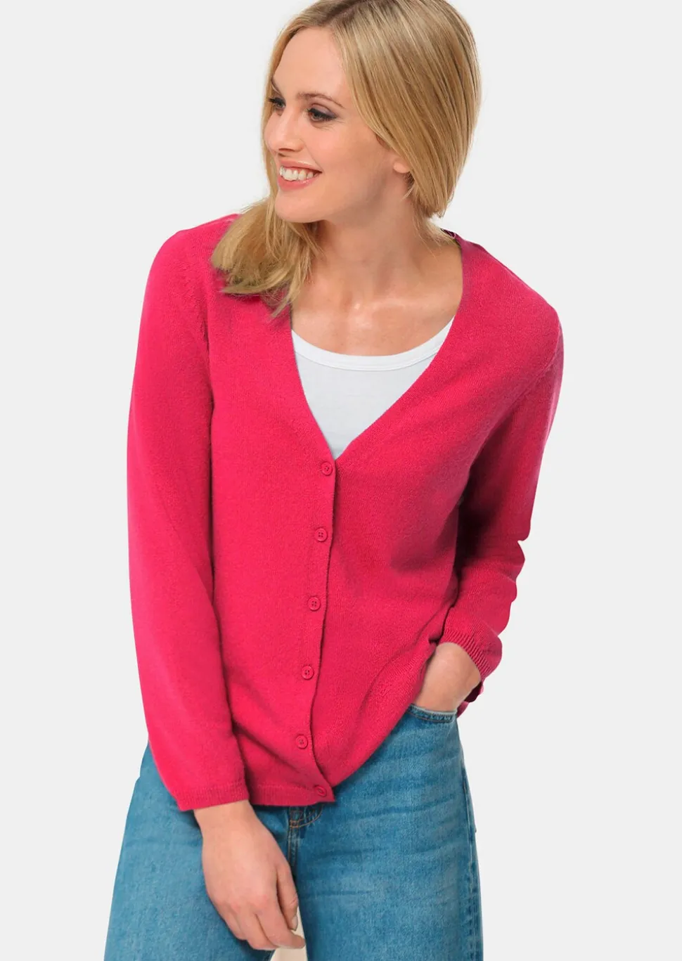 Cardigan col V en cachemire