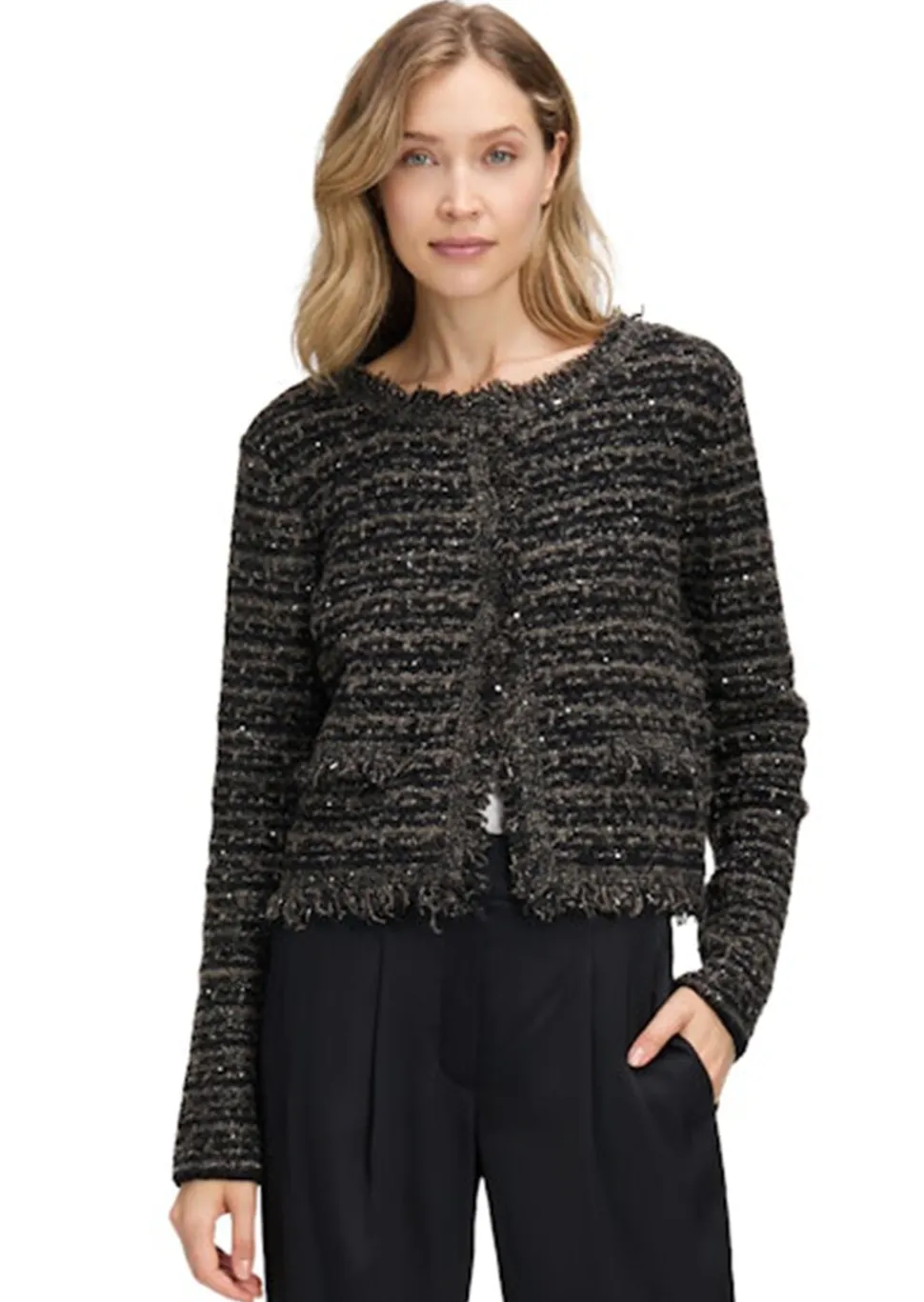 Cardigan coupe courte orné de paillettes