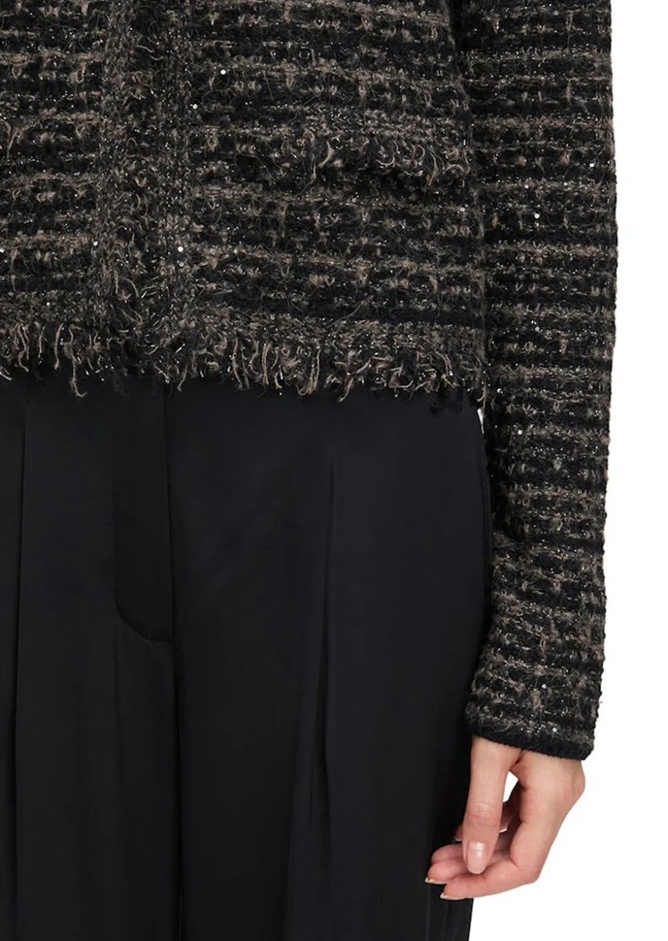 Cardigan coupe courte orné de paillettes