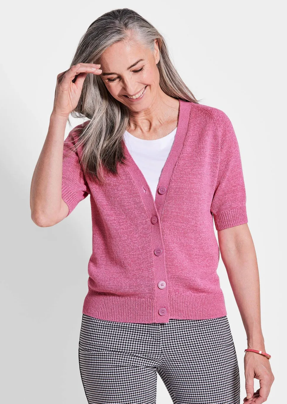 Cardigan en maille ruban agréable à porter