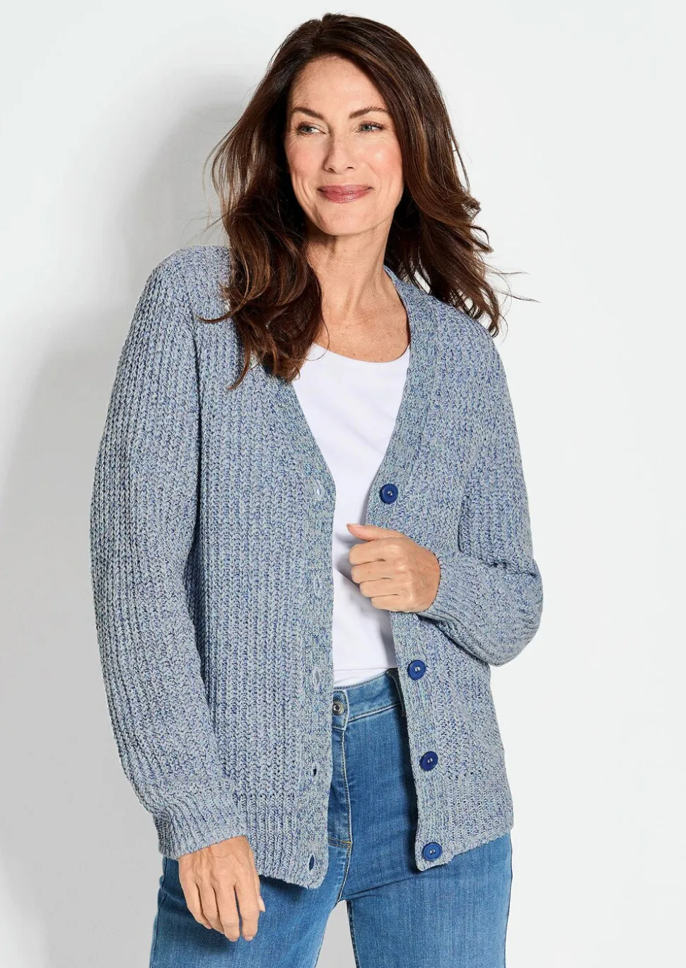 Cardigan en maille ruban multicolore