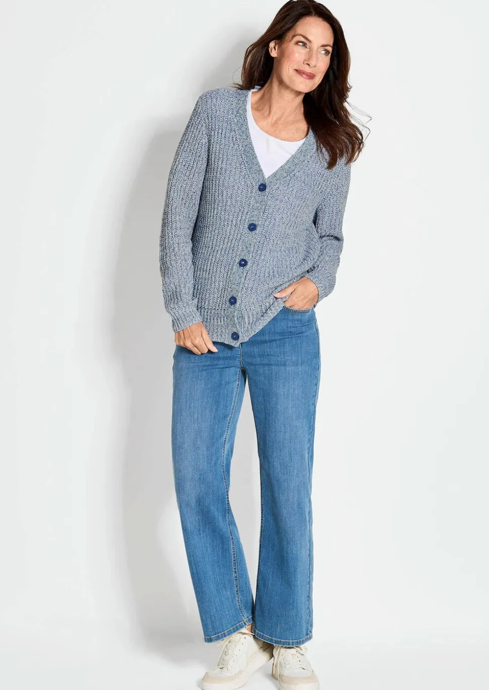 Cardigan en maille ruban multicolore