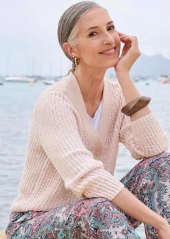Cardigan en maille ruban multicolore