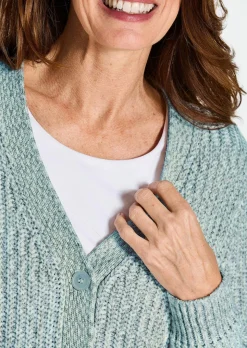 Cardigan en maille ruban multicolore