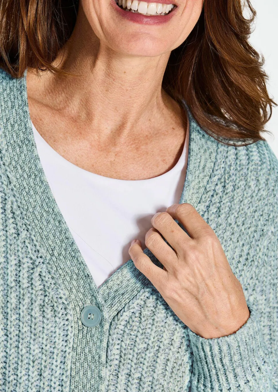 Cardigan en maille ruban multicolore