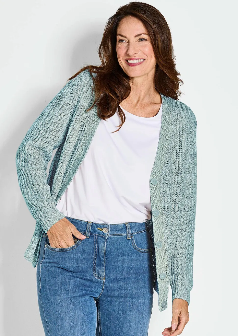 Cardigan en maille ruban multicolore