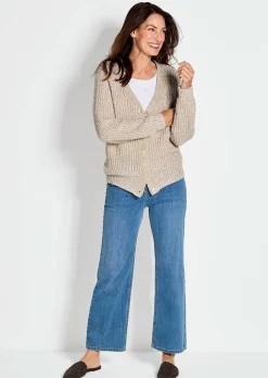 Cardigan en maille ruban multicolore