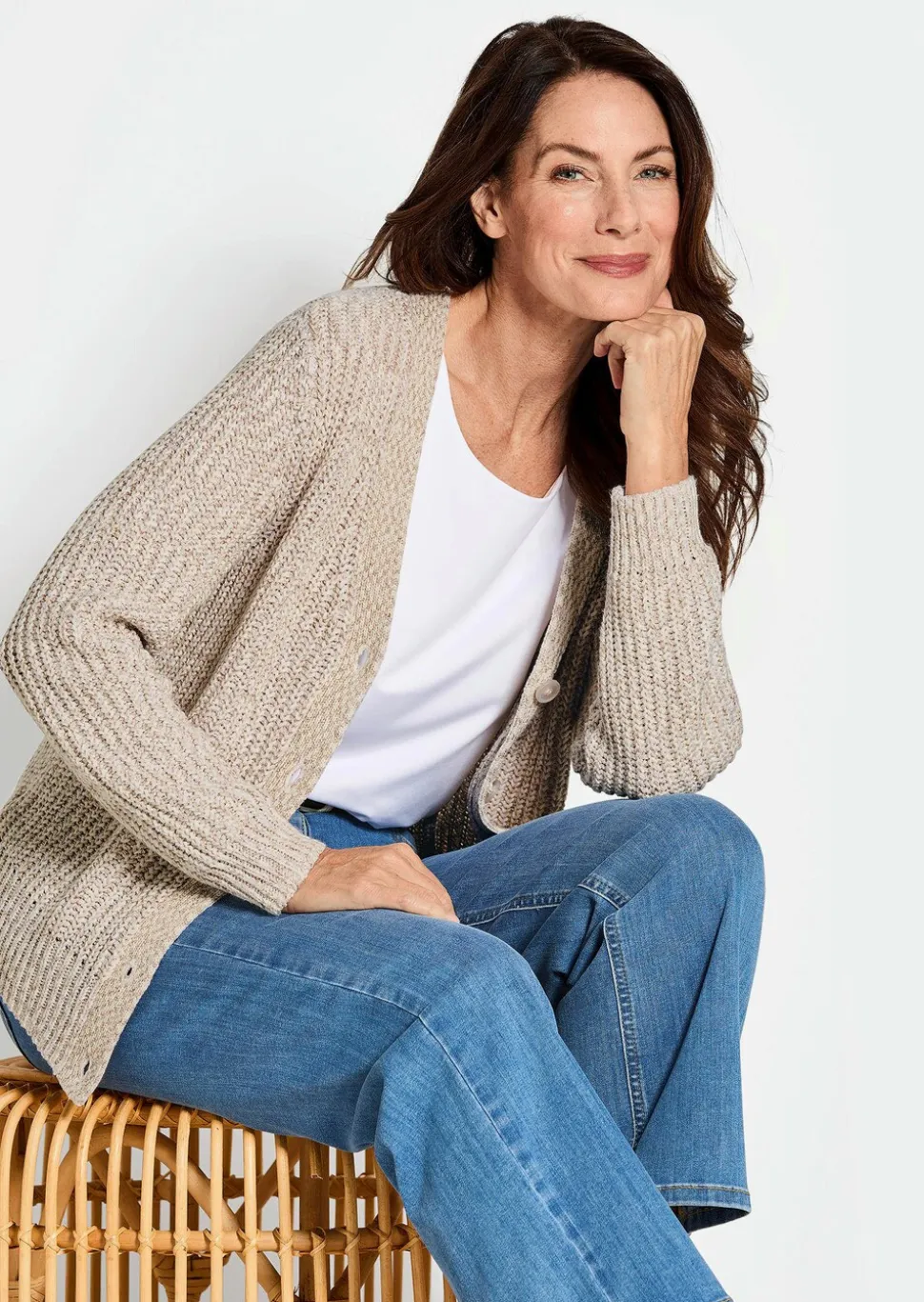 Cardigan en maille ruban multicolore