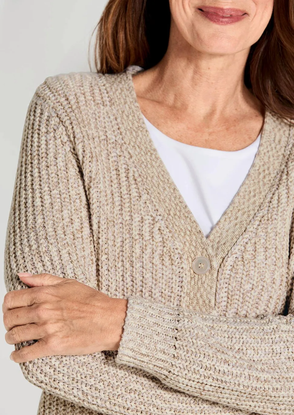 Cardigan en maille ruban multicolore