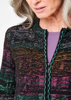 Cardigan en milleraies multicolores