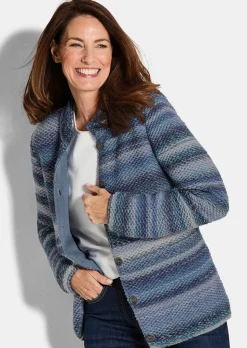 Cardigan en milleraies multicolores