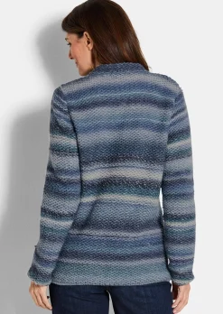 Cardigan en milleraies multicolores