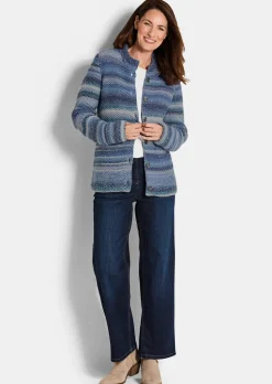 Cardigan en milleraies multicolores