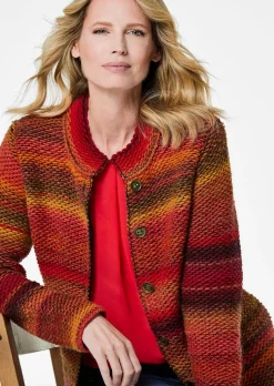 Cardigan en milleraies multicolores