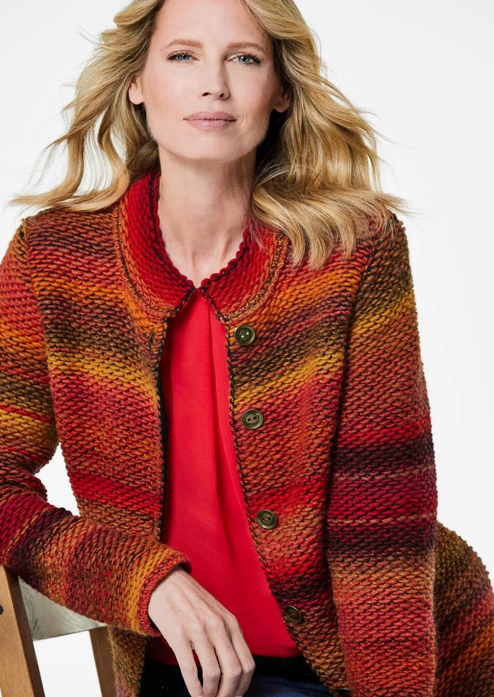 Cardigan en milleraies multicolores