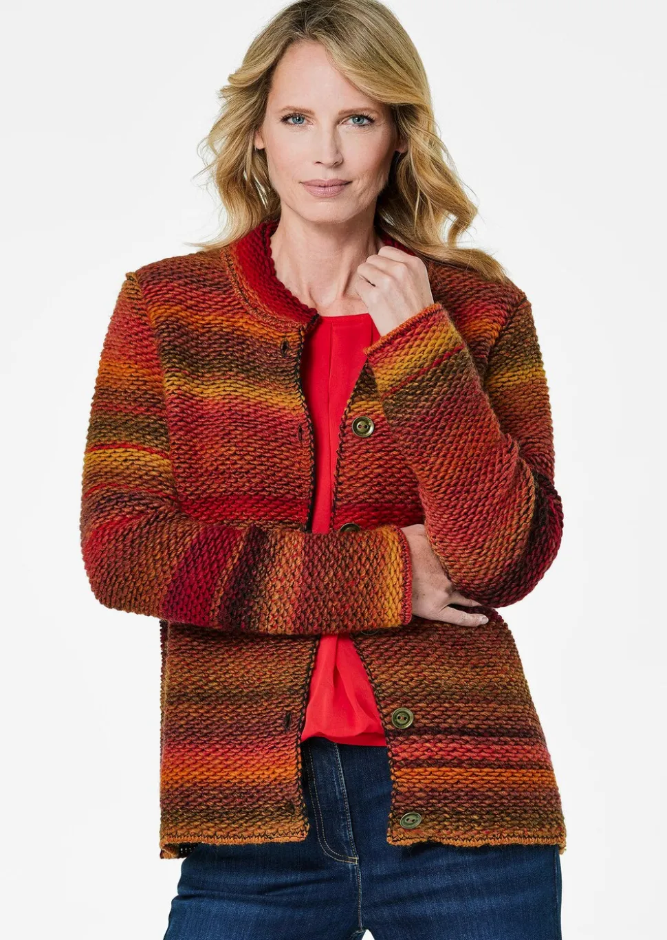Cardigan en milleraies multicolores