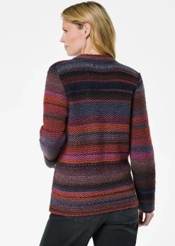 Cardigan en milleraies multicolores