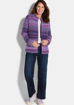 Cardigan en milleraies multicolores