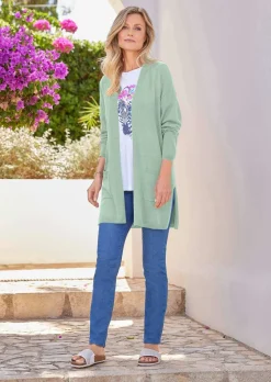 Cardigan long à poches plaquées