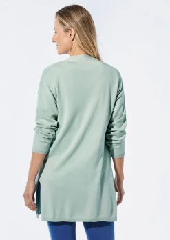 Cardigan long à poches plaquées