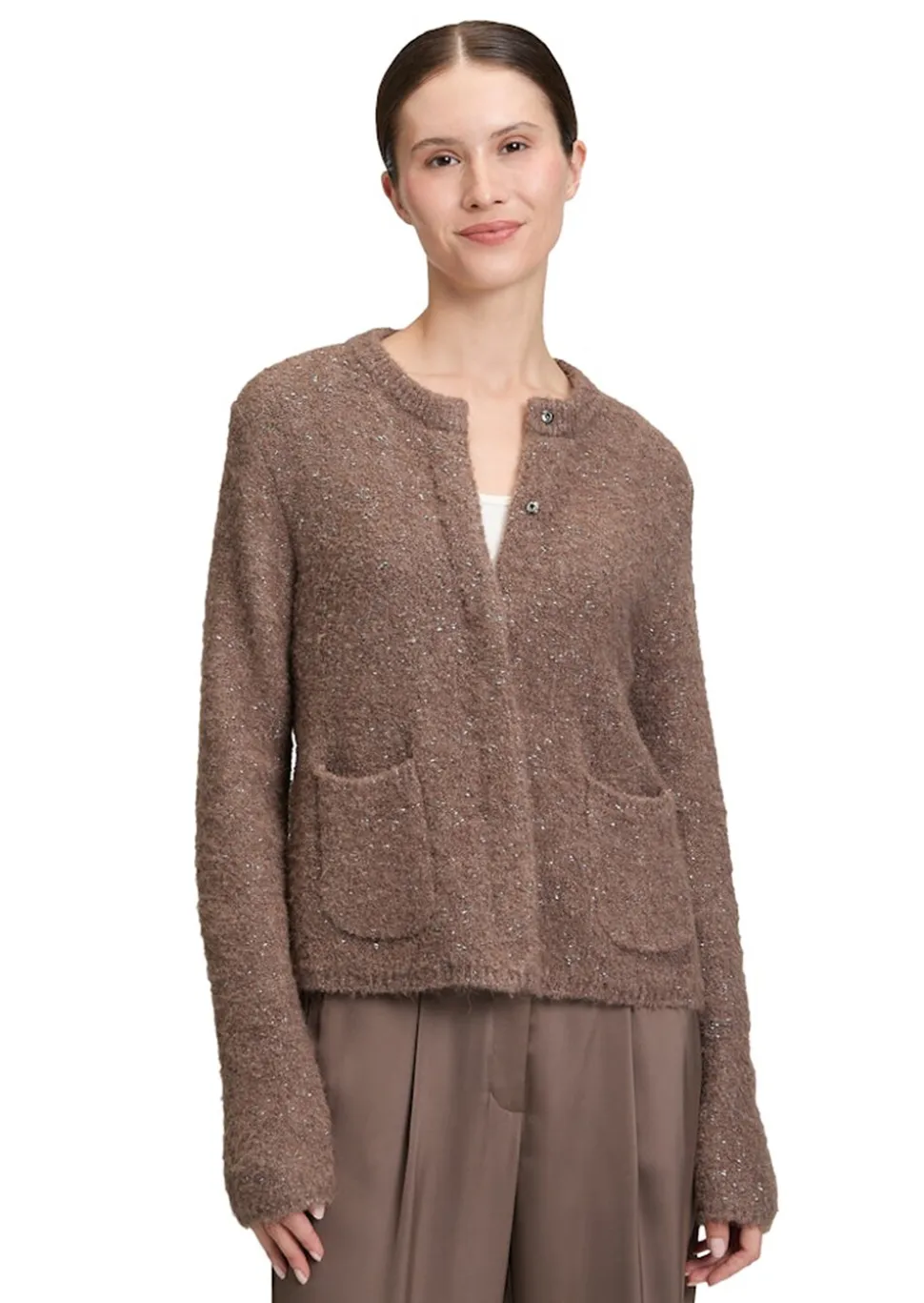 Cardigan moelleux avec fil brillant