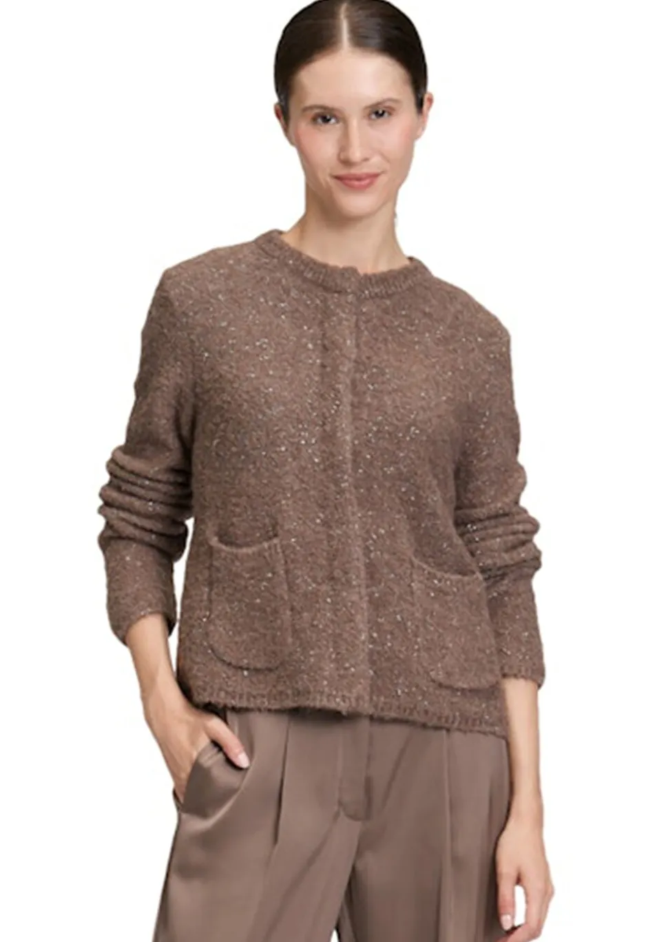 Cardigan moelleux avec fil brillant