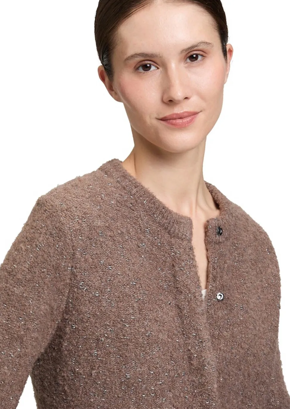 Cardigan moelleux avec fil brillant