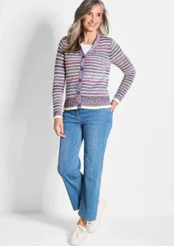 Cardigan à rayures multicolores