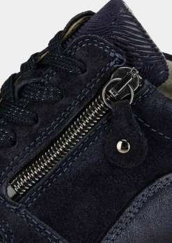 Chaussures à lacets hallux en cuir et textile