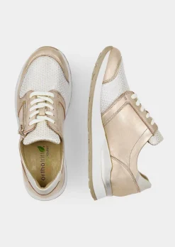 Chaussures à lacets hallux en cuir et textile