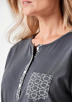 Chemise de nuit en coton à manches longues