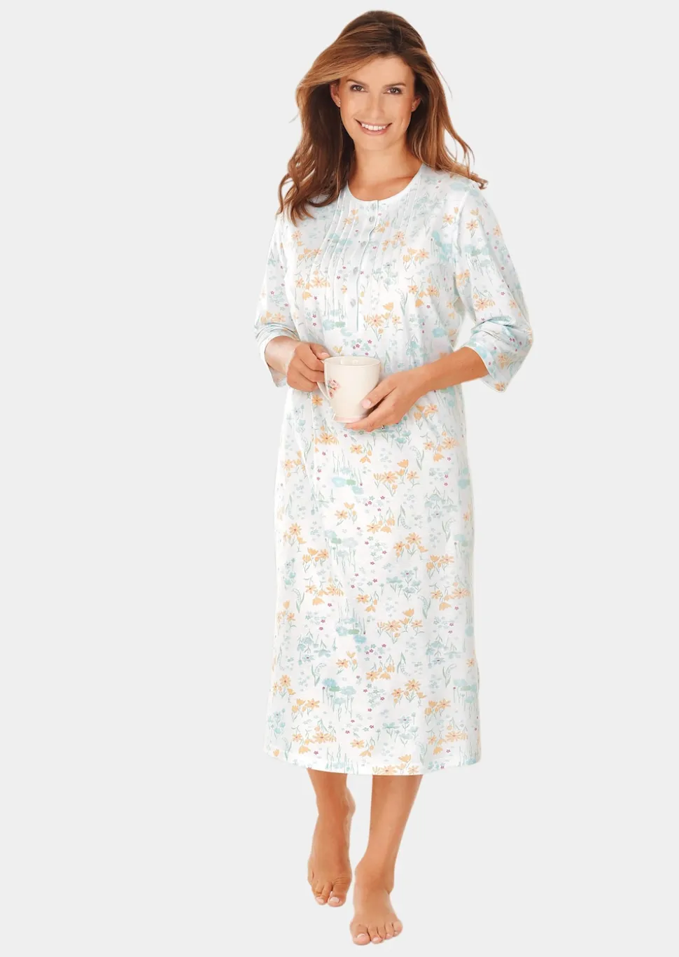 Chemise de nuit en coton à manches courtes