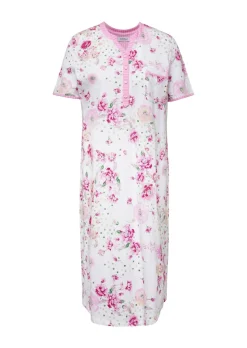 Chemise de nuit à manches courte et patte de boutonnage