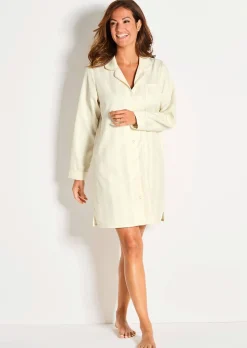 Chemise de nuit rayée en satin