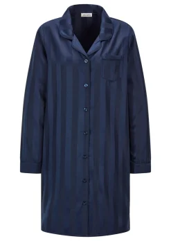 Chemise de nuit rayée en satin