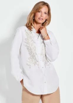 Chemisier avec broderie de paillettes