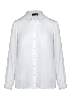 Chemisier en satin de viscose avec poignets élastiques