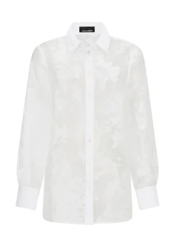 Chemisier en tissu dévoré, avec motif floral