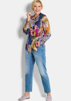 Chemisier en viscose agrémenté d'un mix de motifs
