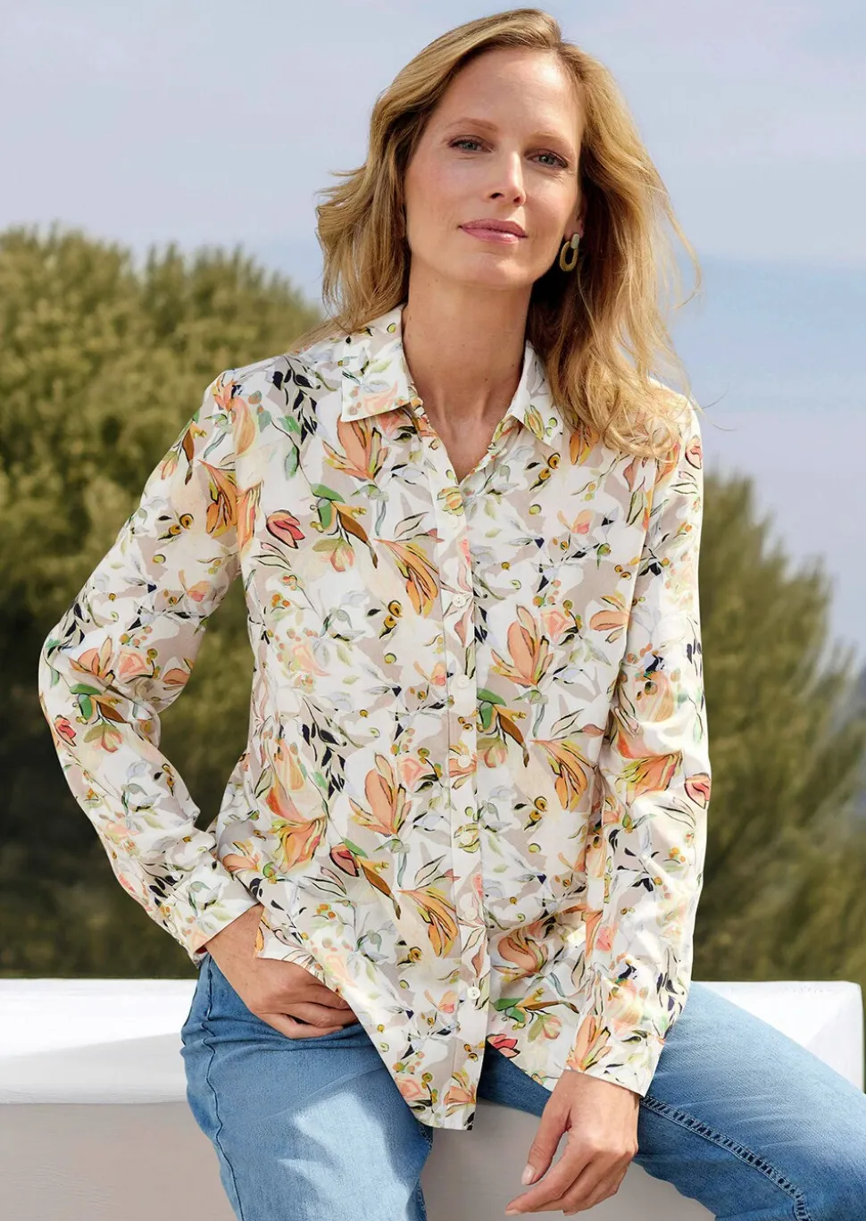 Chemisier en viscose avec motif floral