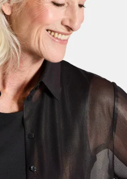 Chemisier en voile mi-transparent