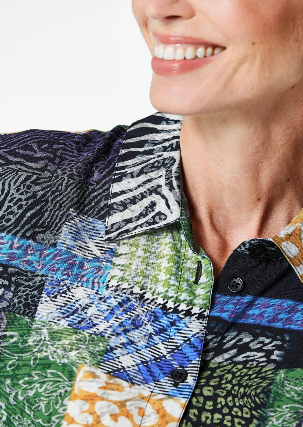 Chemisier imprimé avec motif patchwork