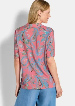 Chemisier à motif cachemire en pure viscose