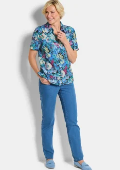 Chemisier à motif floral - repassage superflu