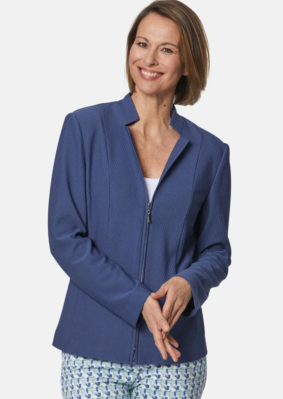 Confortable blazer en jersey structuré